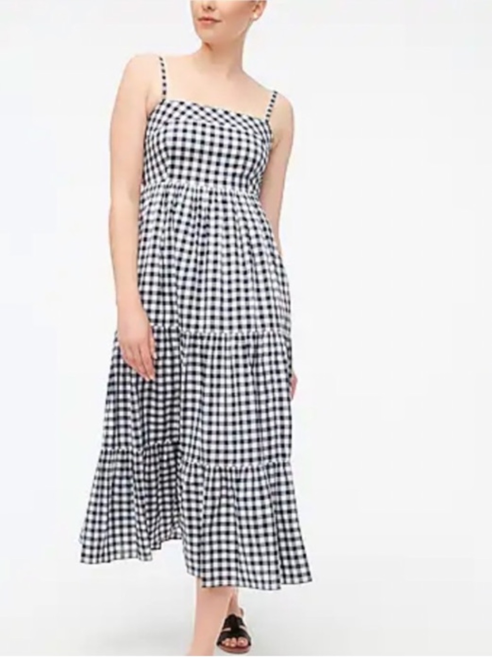 Like new J.Crew Gingham Tiered Dress